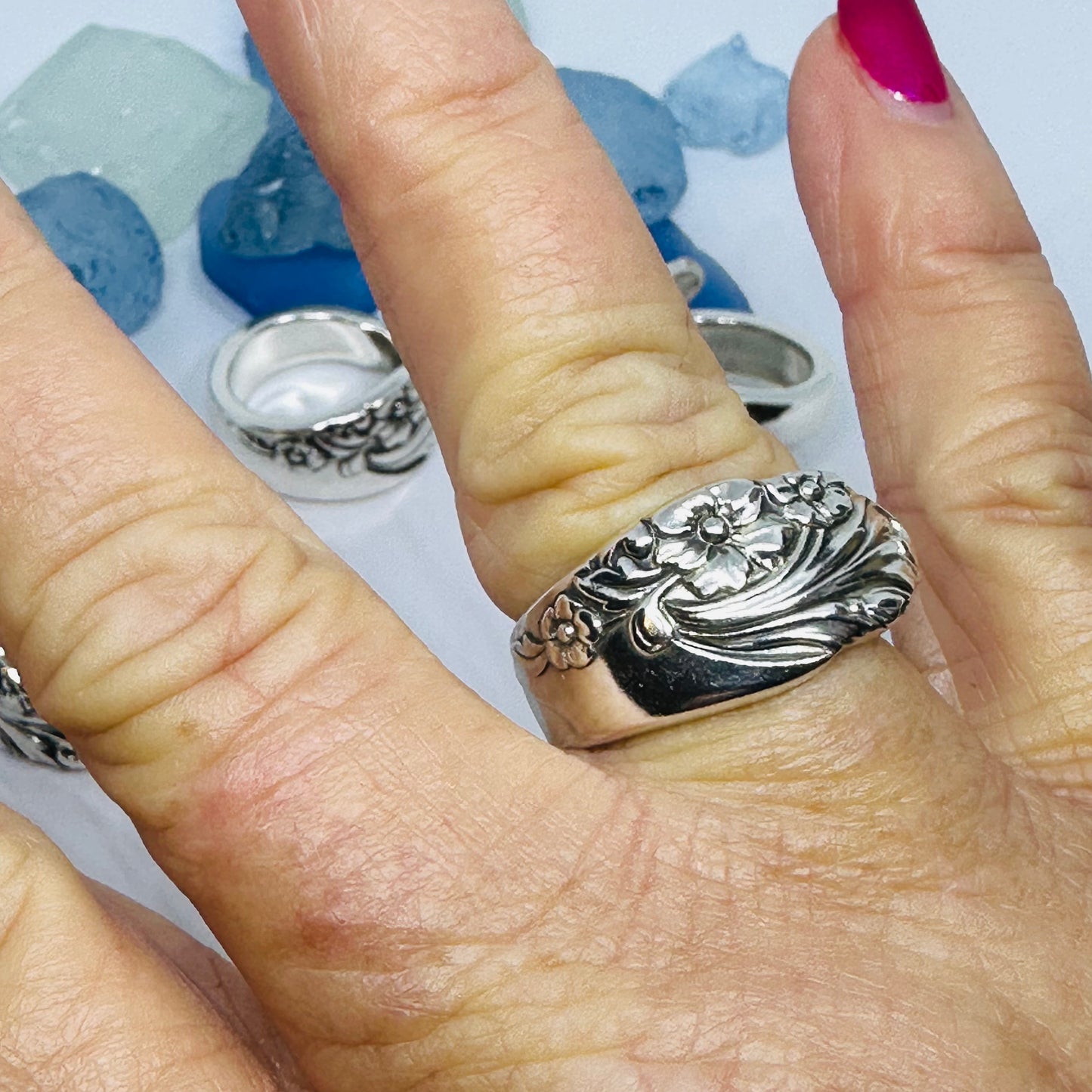 “Evening Star” 1950 Vintage Spoon Ring | Silverware | Upcycled | Antique