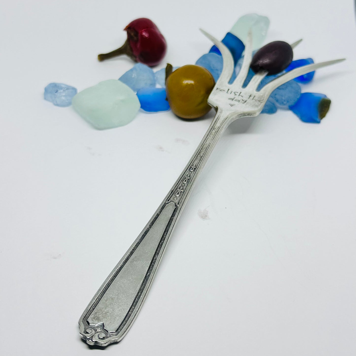 Bloody Mary Vintage Hand Stamped Silverware Fork | Hair of the Dog | For What Ails You | Relish the Day | Antique