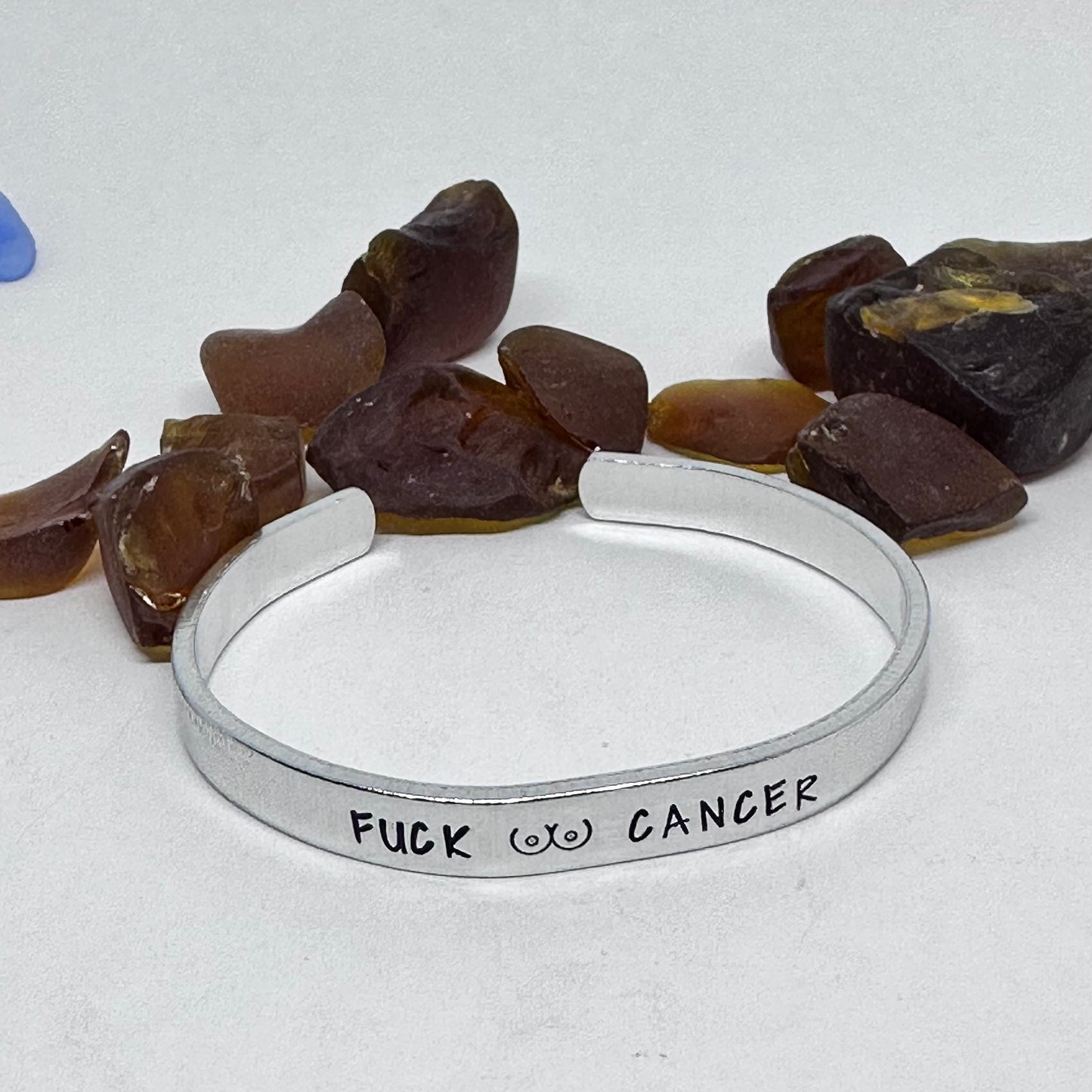 Fuck (.)(.) Cancer - Hand Stamped Cuff Bracelet