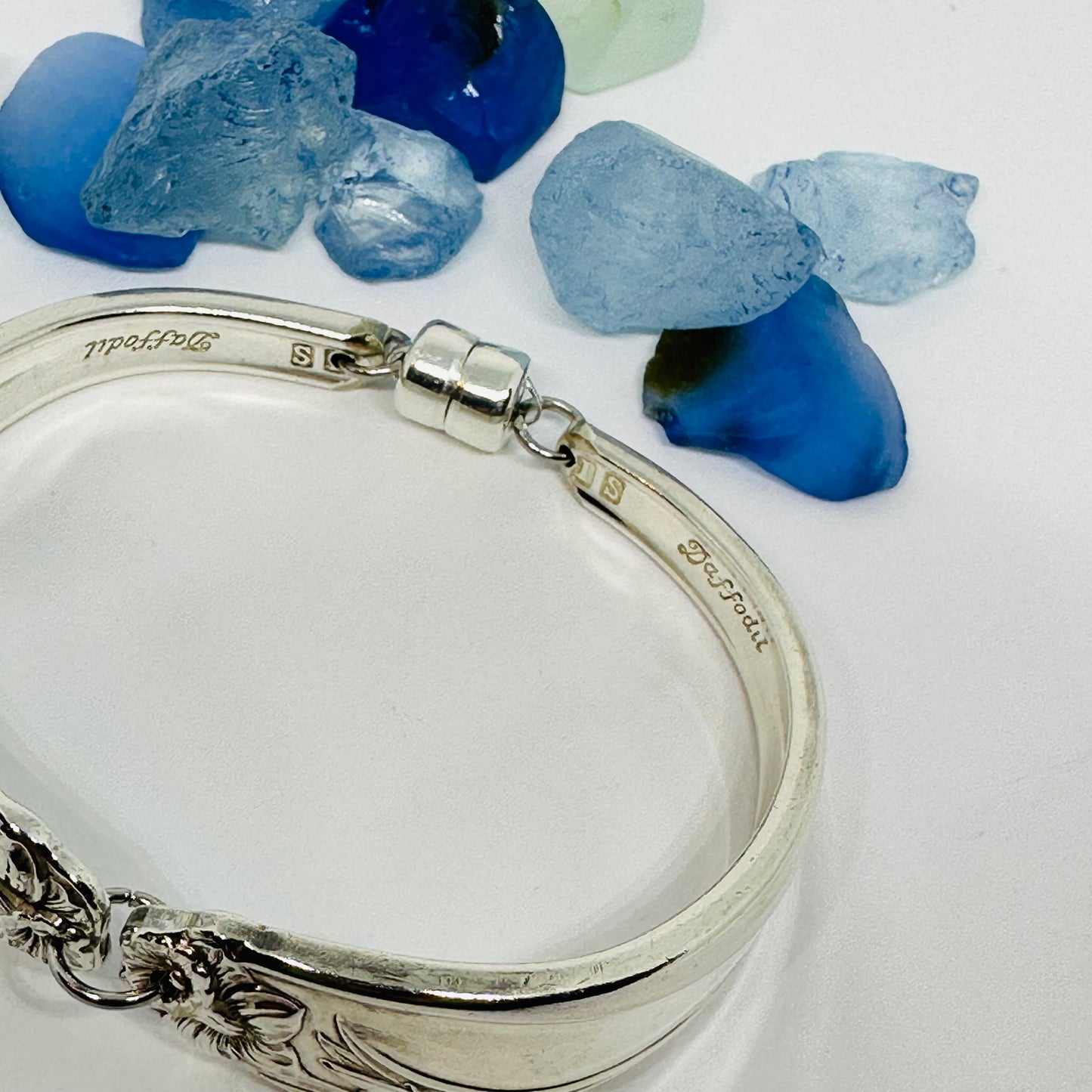 “Daffodil” 1950 Vintage Spoon Bracelet | Silverware | Upcycled | Antique March Birth Flower