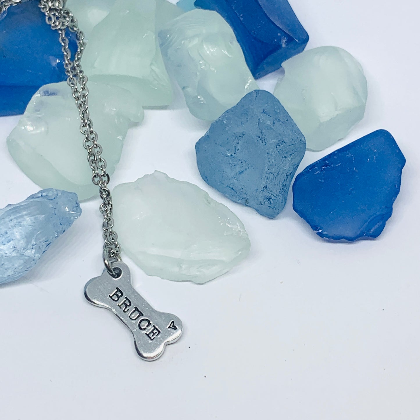 Personalized Dog Bone Pendant | Hand Stamped Metal Bone Charm | Gift for Her | Puppy Dog Gifts | New Puppy Gift Idea | Pet Loss Memorial