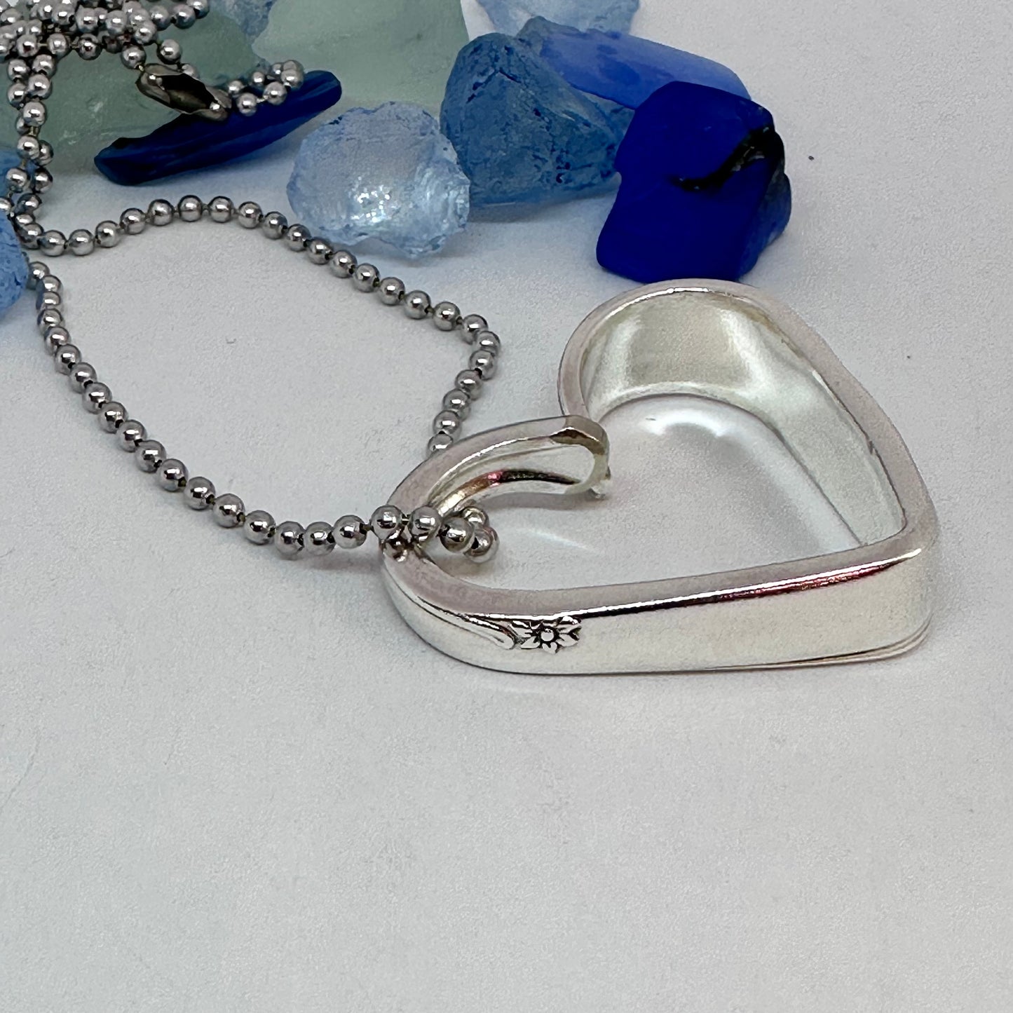 Hearts made from Vintage Silverware | Bent Spoon Fork | Heart-Shaped Pendant Necklace Keychain Key Ring | Silverware Jewelry | Love | Valentine's Day Gift