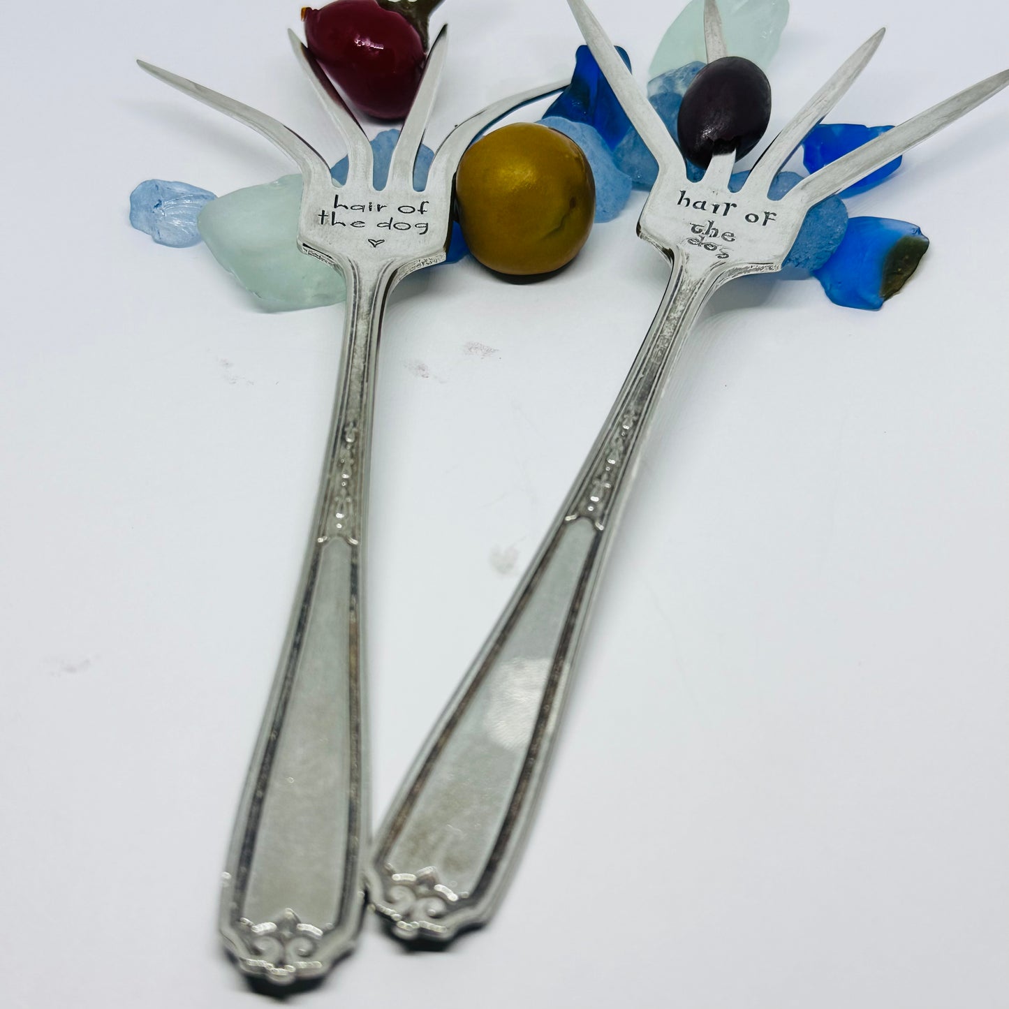 Bloody Mary Vintage Hand Stamped Silverware Fork | Hair of the Dog | For What Ails You | Relish the Day | Antique