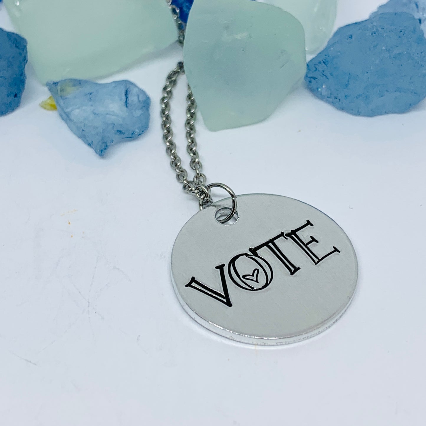 VOTE - Hand Stamped Ring and/or Necklace | Patriot Privilege | Democratic | Voting Rights | Presidential Senatorial