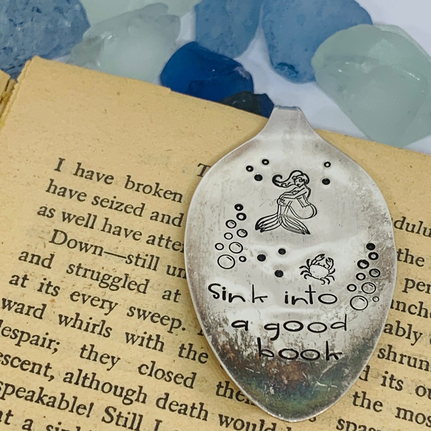 Vintage Spoon Hand Stamped Bookmark - Various Pattern & Sayings