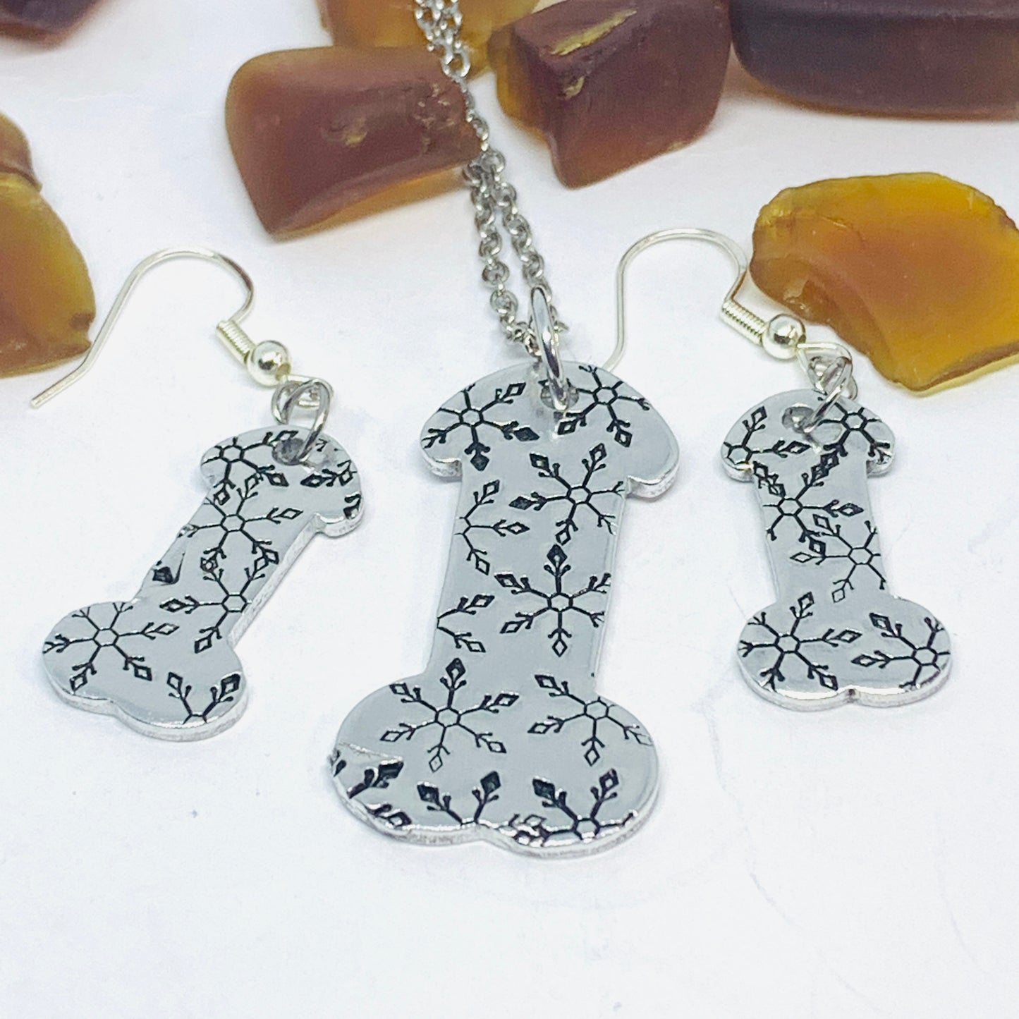 Penis Earrings - Hand Stamped | Dick Jewelry | Cock | Pot Leaf | Snowflakes | Hibiscus