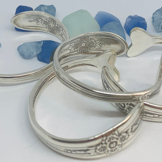 “Triumph” Silverplate 1941 Bracelet Mermaid Tail Heart Whale Tail | Vintage | Int’l Silver | Up-Cycled | Spoon Fork | Antique