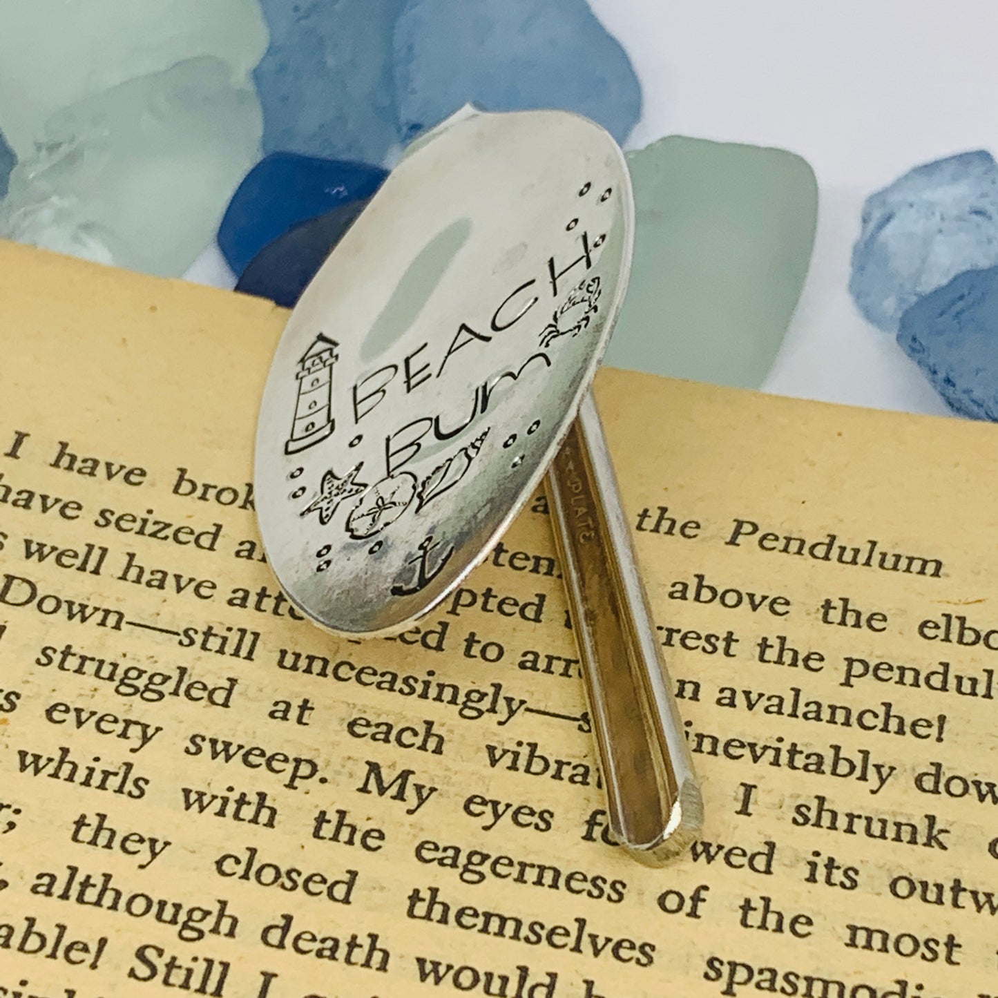Vintage Spoon Hand Stamped Bookmark - Various Pattern & Sayings