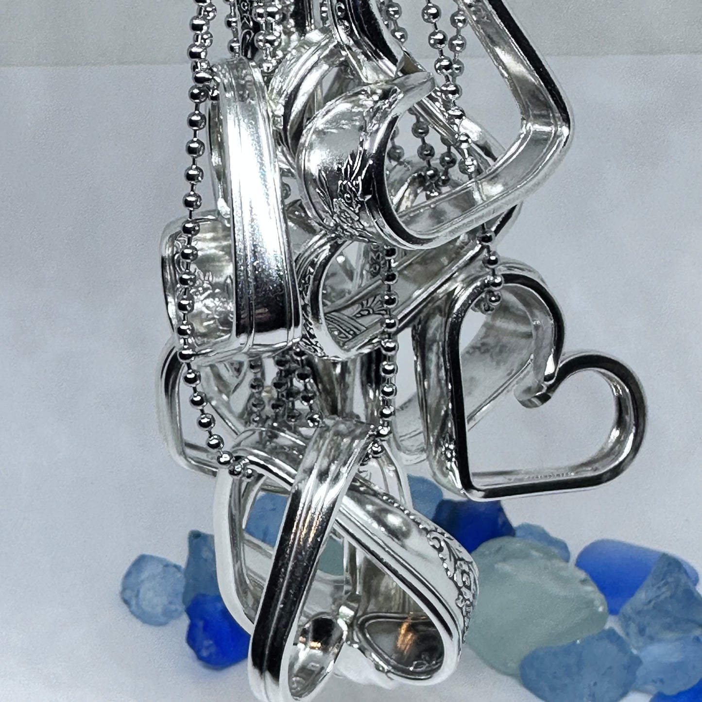 Hearts made from Vintage Silverware | Bent Spoon Fork | Heart-Shaped Pendant Necklace Keychain Key Ring | Silverware Jewelry | Love | Valentine's Day Gift