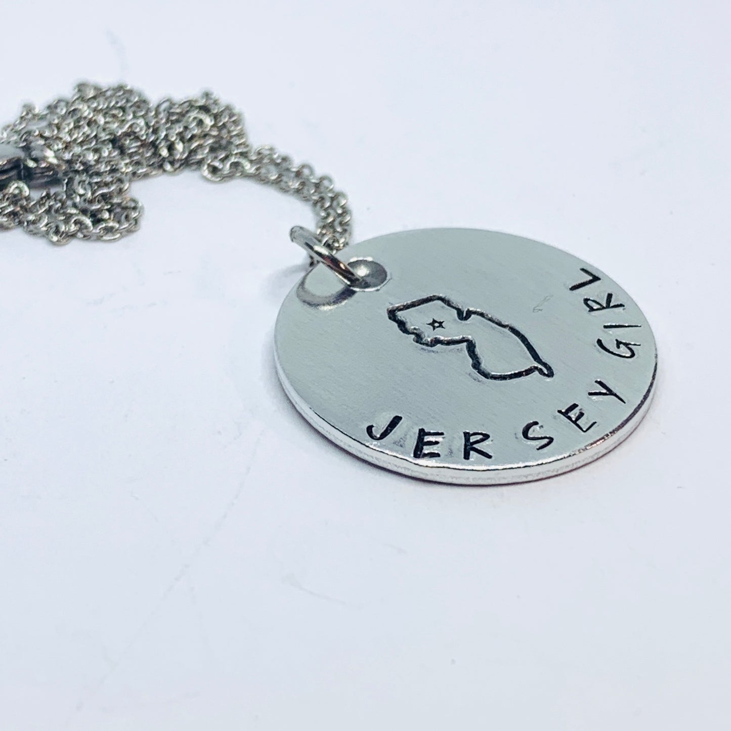 Jersey Girl Tag - Hand Stamped Necklace