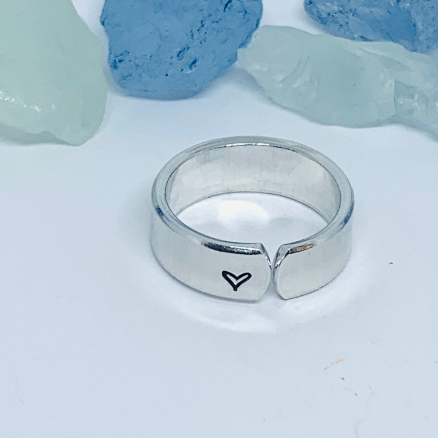 PAUSE Hand Stamped Ring | Relax Meditation Ring | Stamped Metal Cuff Ring | Gift for Them | Peaceful Jewelry
