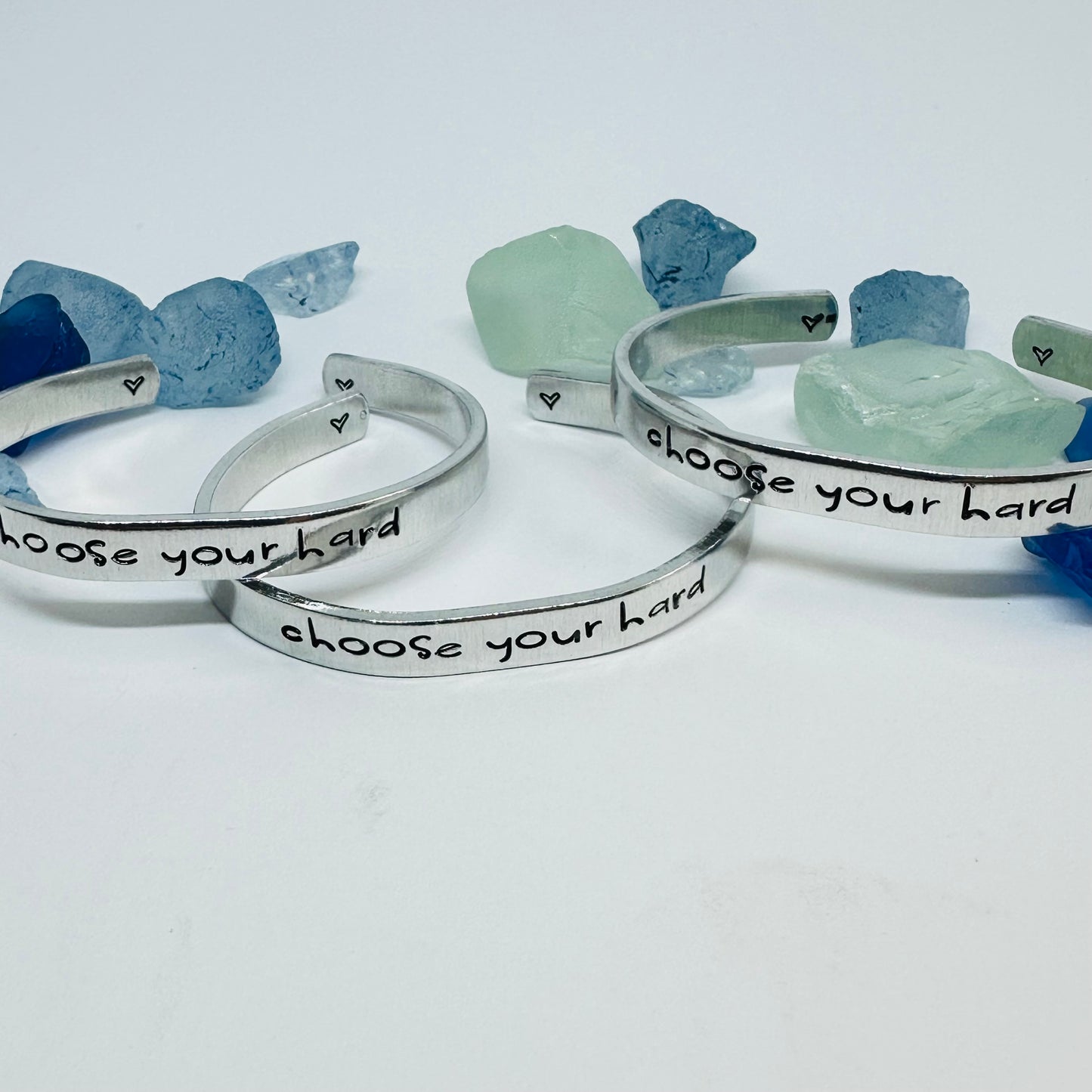 Choose Your Hard Hand Stamped Cuff Bracelet | New Year | Resolutions | Motivation | Fitness | Happiness