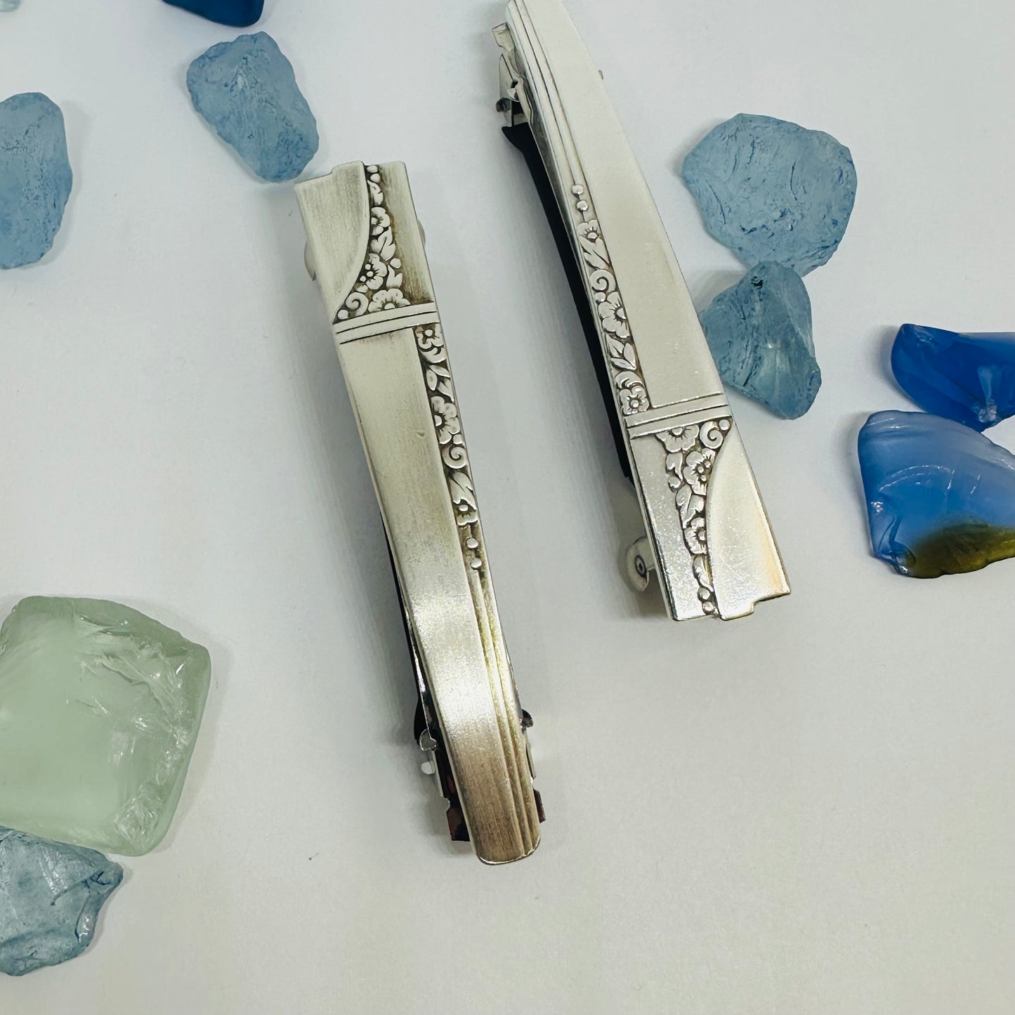 Handcrafted Vintage Silverware Hair Barrettes - Unique Patterns & Two Sizes Available