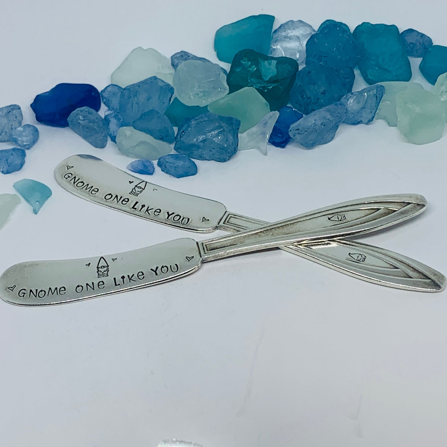Vintage Silver Plated Hand Stamped Butter Knife | Novelty Knife | Spread Love Stamped Vintage Knife | Cheese Spreader