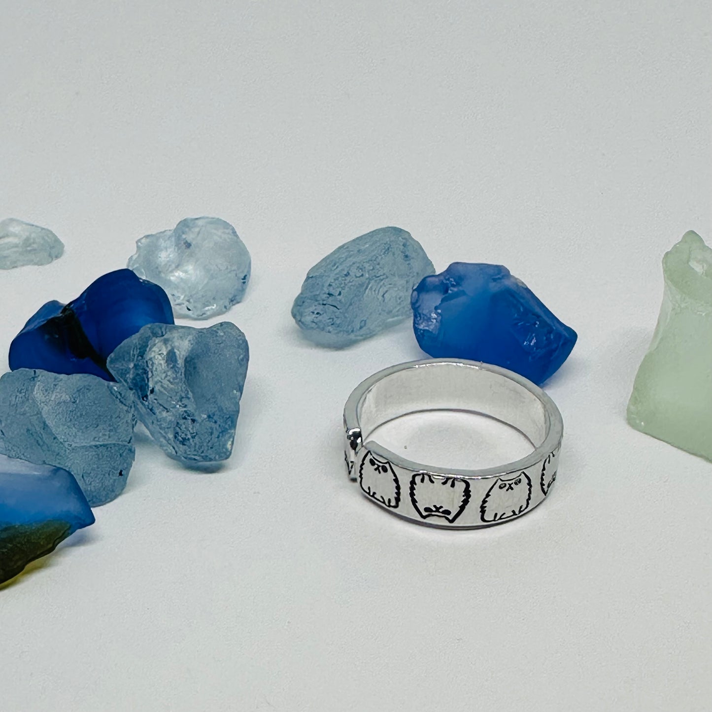 Cats Cats Cats! | Adorable Hand-Stamped Metal Cat Design Rings - Adjustable & Unique Feline Lover Gift