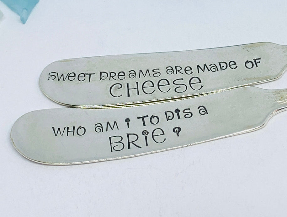 Vintage Silver Plated Hand Stamped Butter Knife | Novelty Knife | Spread Love Stamped Vintage Knife | Cheese Spreader
