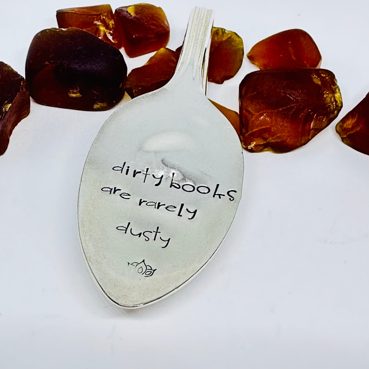 Vintage Spoon Hand Stamped Bookmark - Various Pattern & Sayings