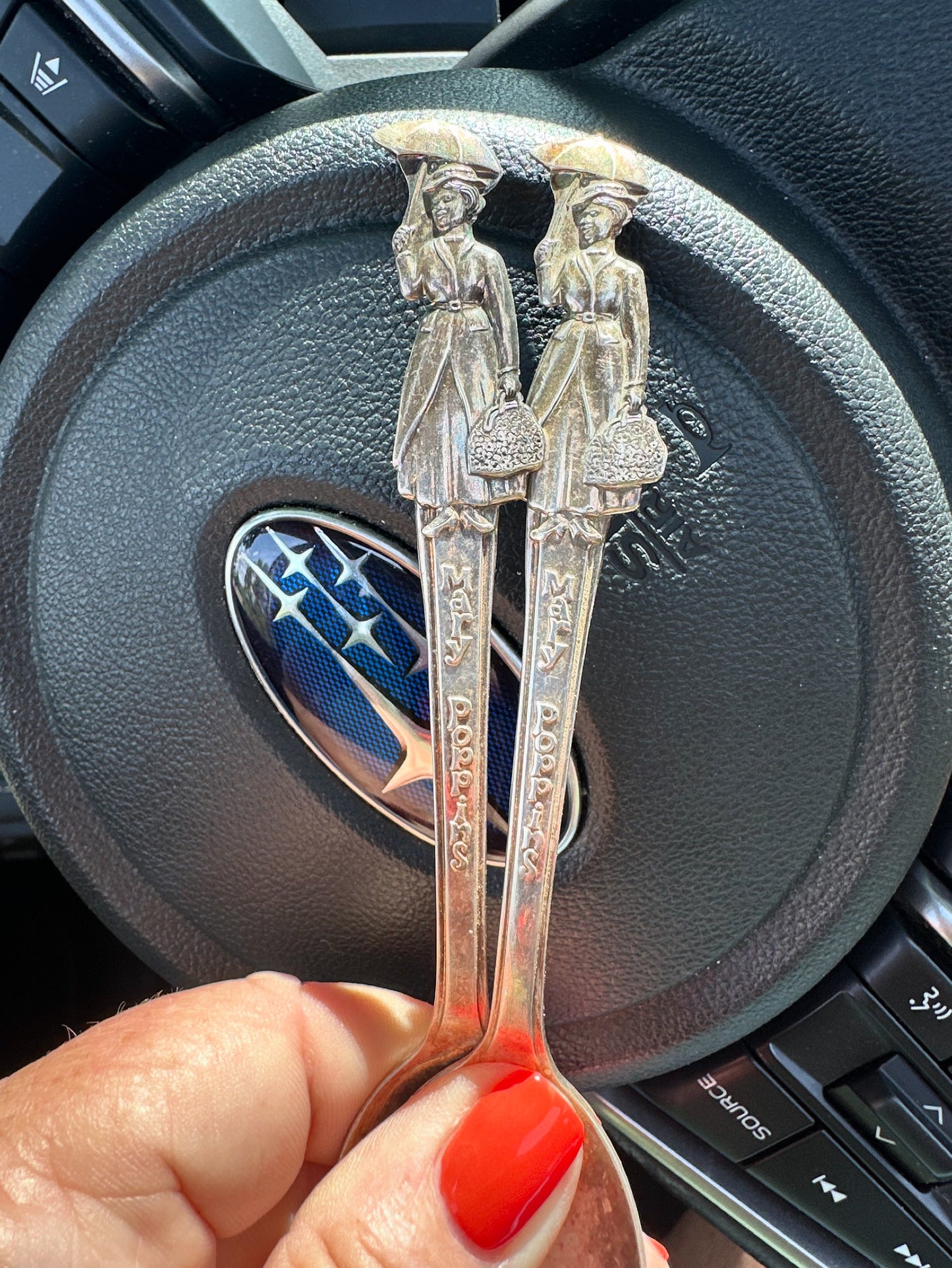 Mary Poppins Vintage Earrings | Collectible Spoon Silverplate 1964 | Up-Cycled | Antique