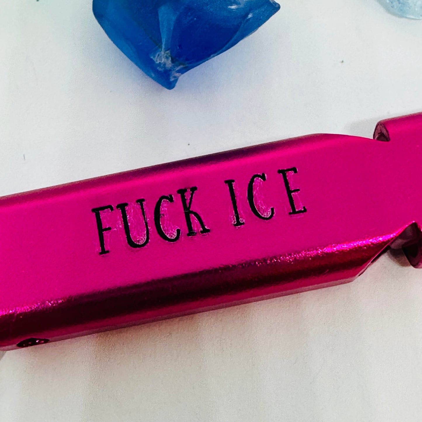 FUCK ICE | BE GOOD | Whistle | Protest Keychain | Safety Alarm | Political Activism Gift | Compact Emergency Accessory | Lady in the Pink Jacket