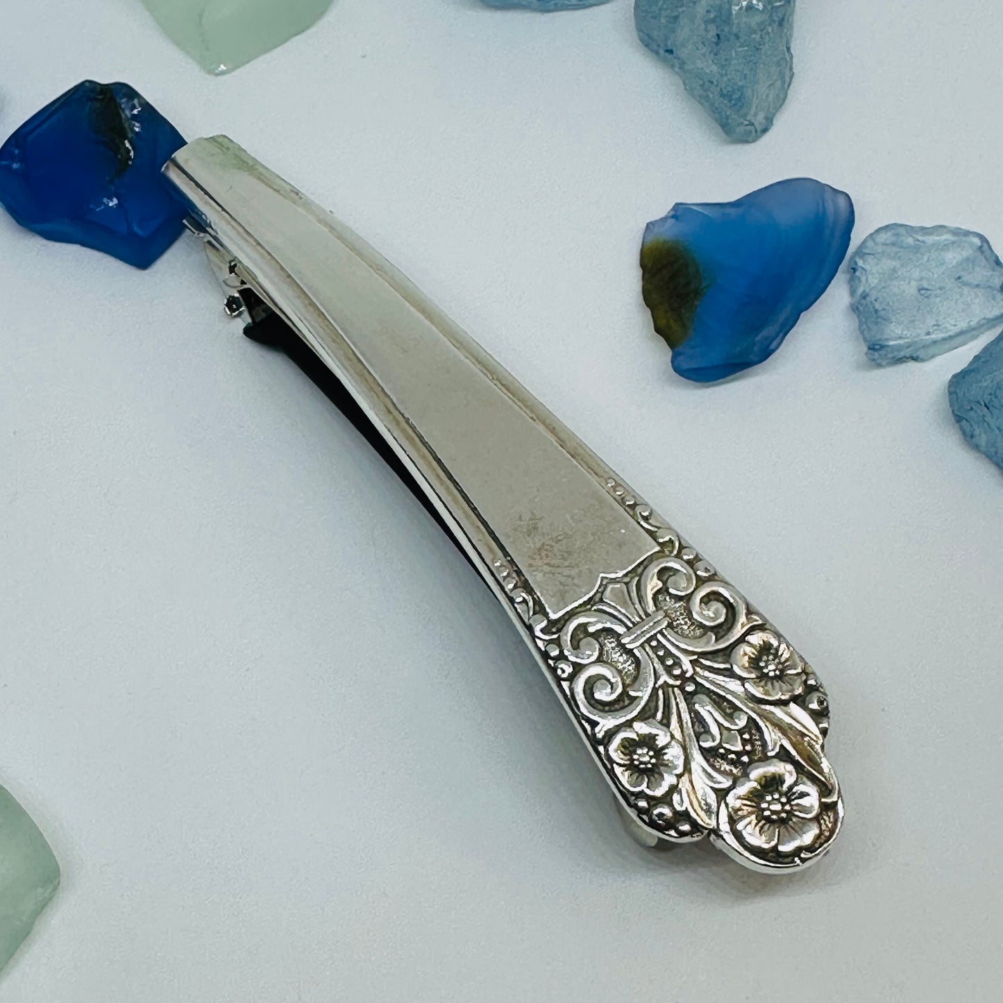 Handcrafted Vintage Silverware Hair Barrettes - Unique Patterns & Two Sizes Available