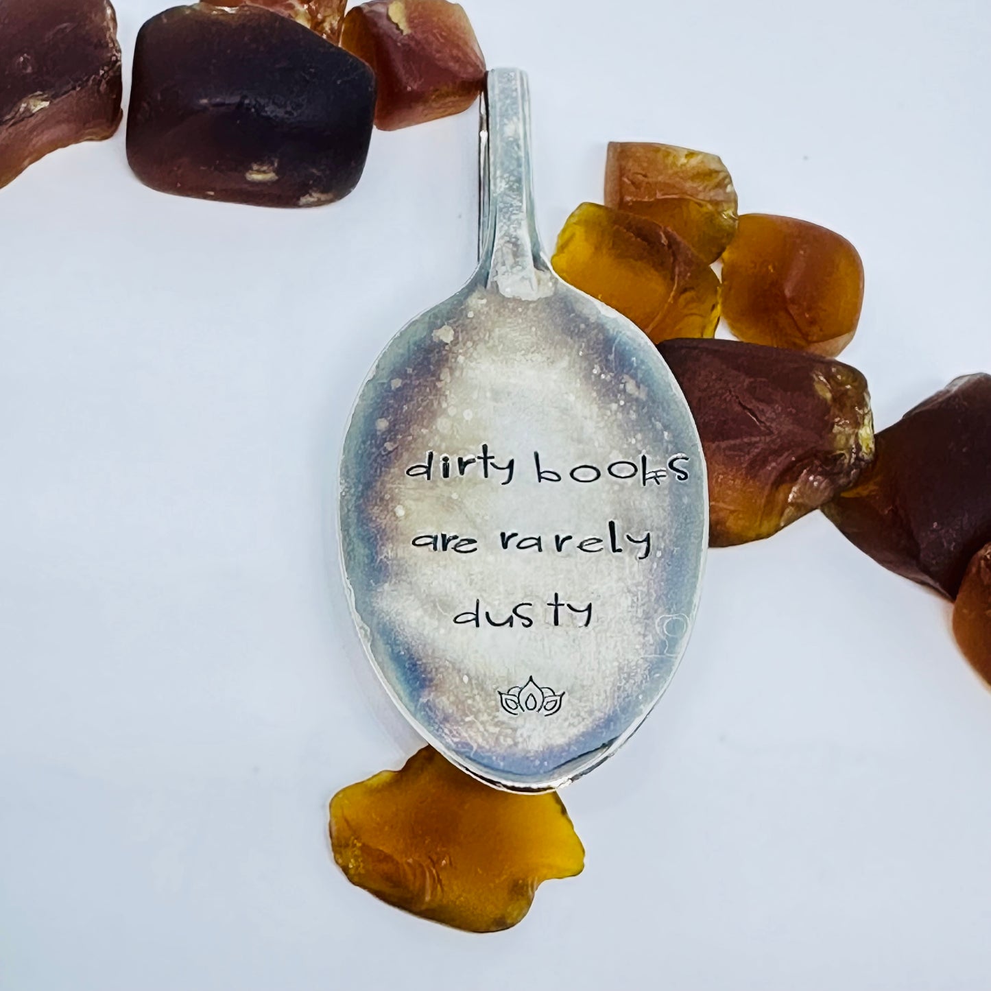 Vintage Spoon Hand Stamped Bookmark - Various Pattern & Sayings