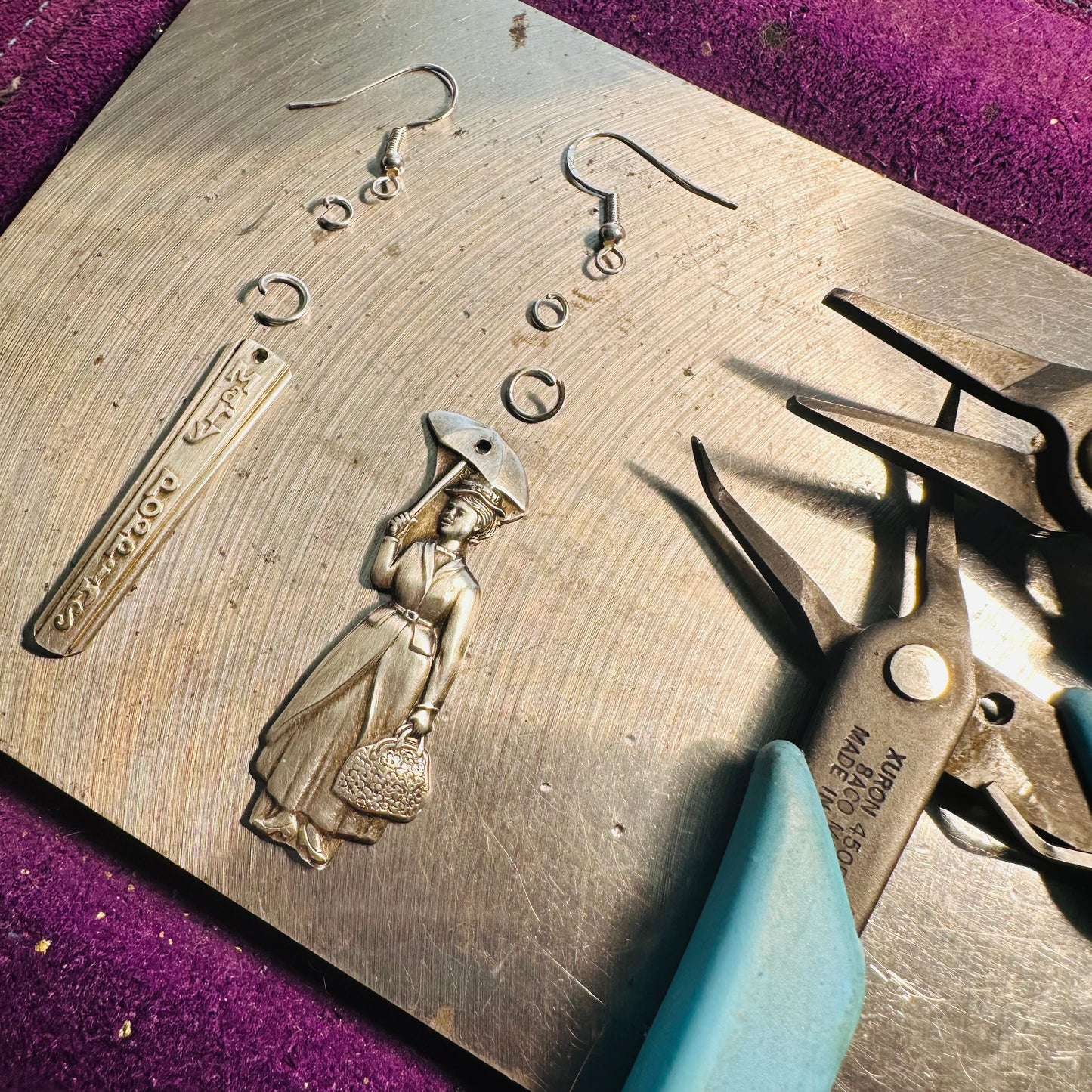 Mary Poppins Vintage Earrings | Collectible Spoon Silverplate 1964 | Up-Cycled | Antique
