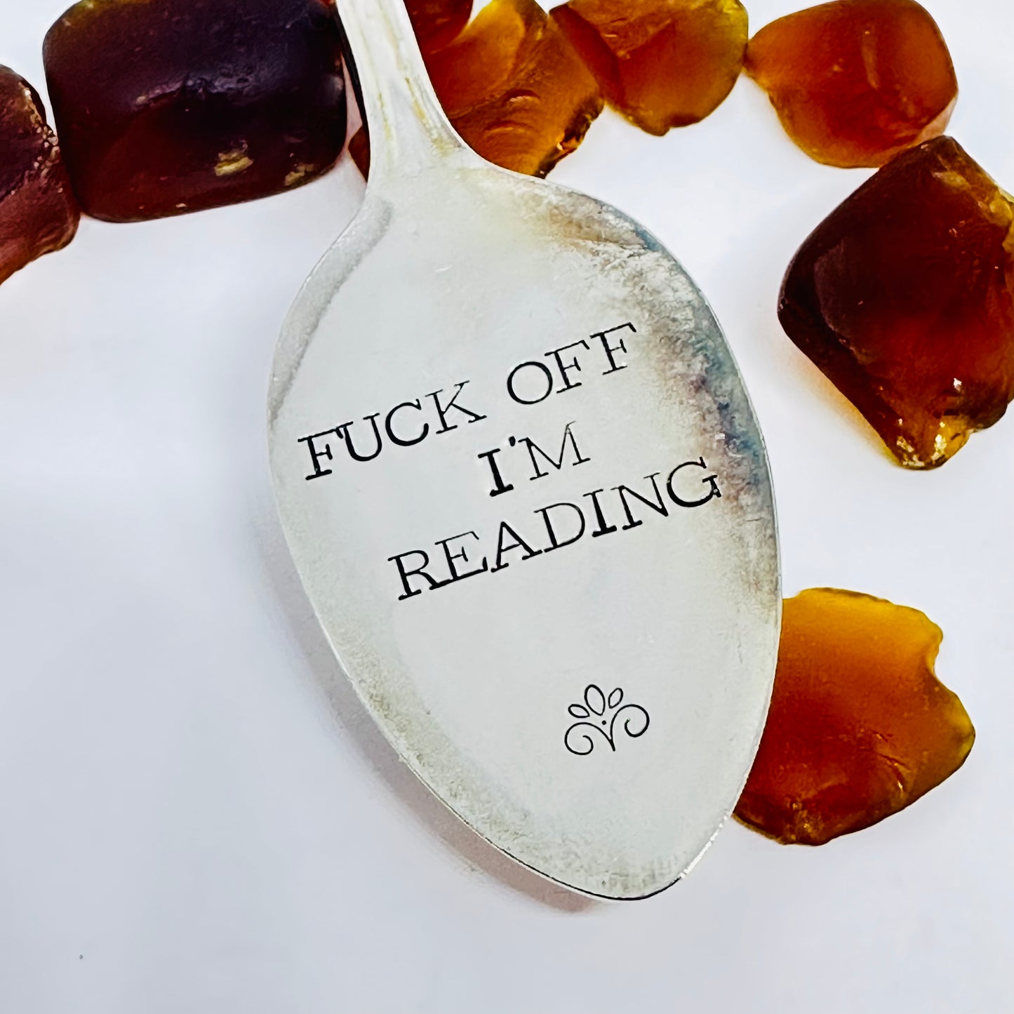 Vintage Spoon Hand Stamped Bookmark - Fuck Off, I’m Reading