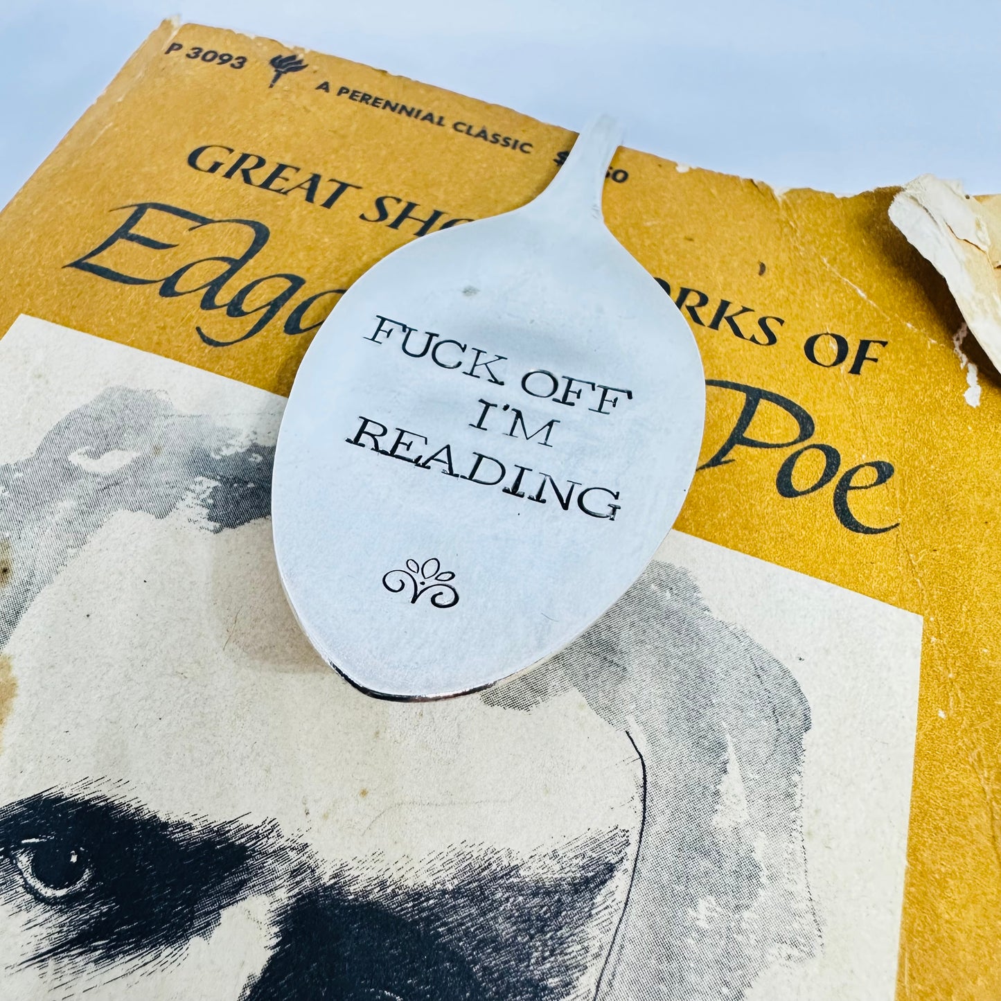 Vintage Spoon Hand Stamped Bookmark - Fuck Off, I’m Reading