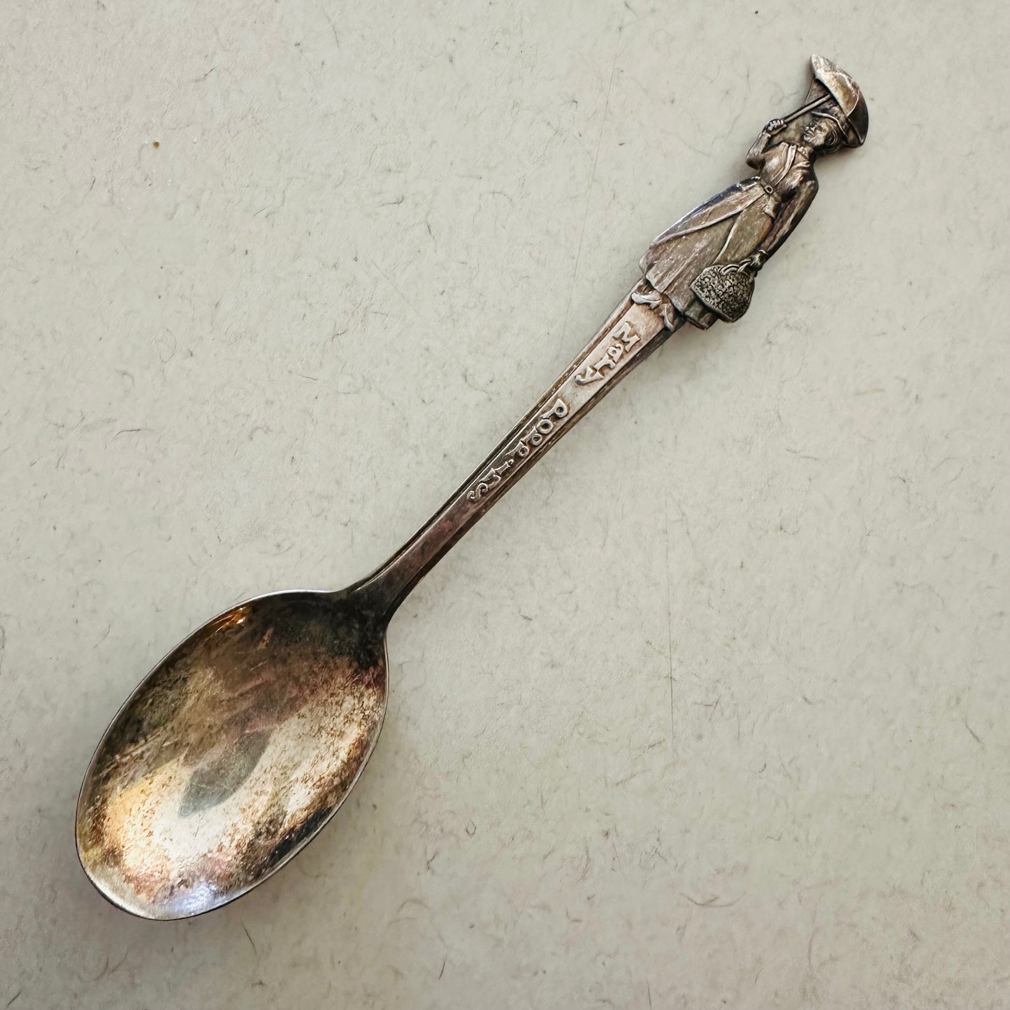Mary Poppins Vintage Earrings | Collectible Spoon Silverplate 1964 | Up-Cycled | Antique