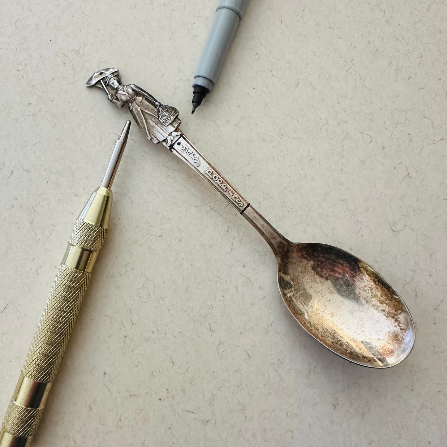 Mary Poppins Vintage Earrings | Collectible Spoon Silverplate 1964 | Up-Cycled | Antique