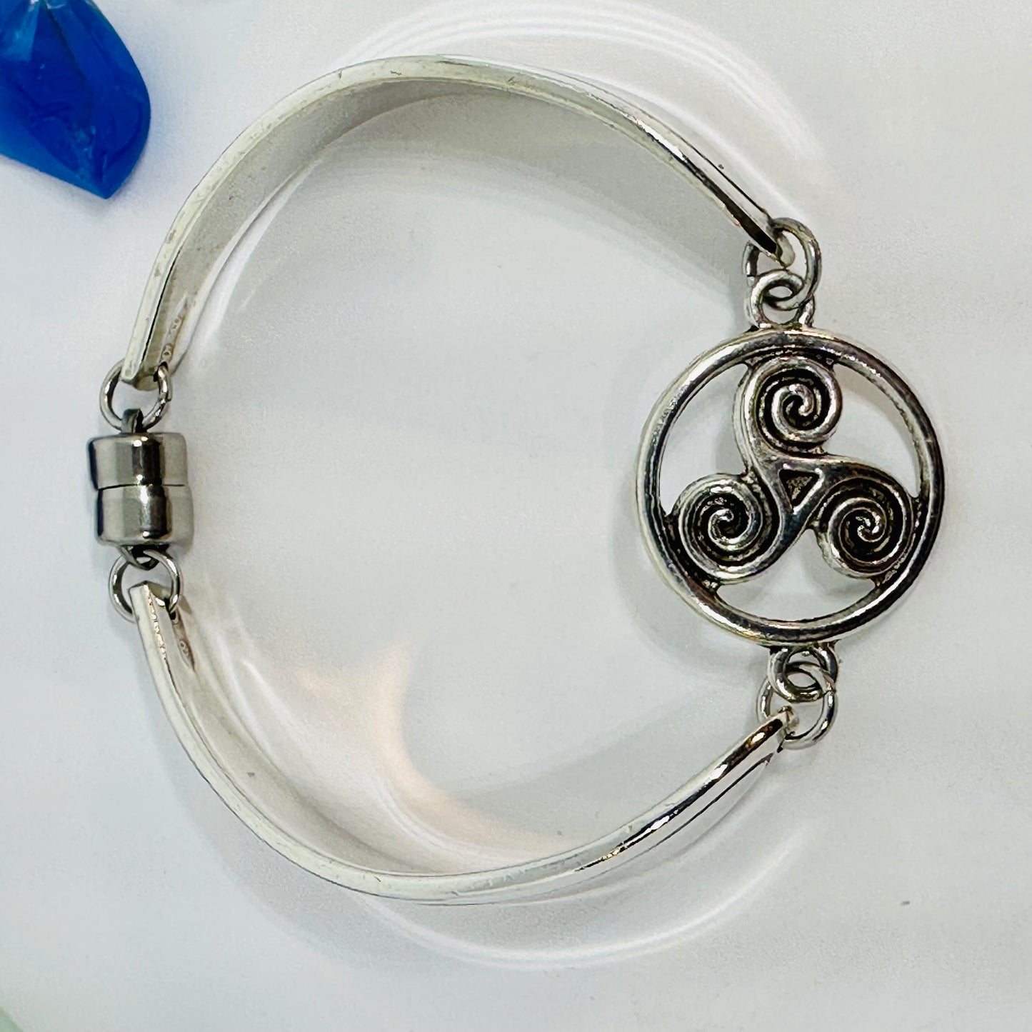 “Reverie” with Celtic Charm - 1937 Spoon Bracelet | Vintage Silverware | Up-Cycled Antique Silverware Spoon Bracelet