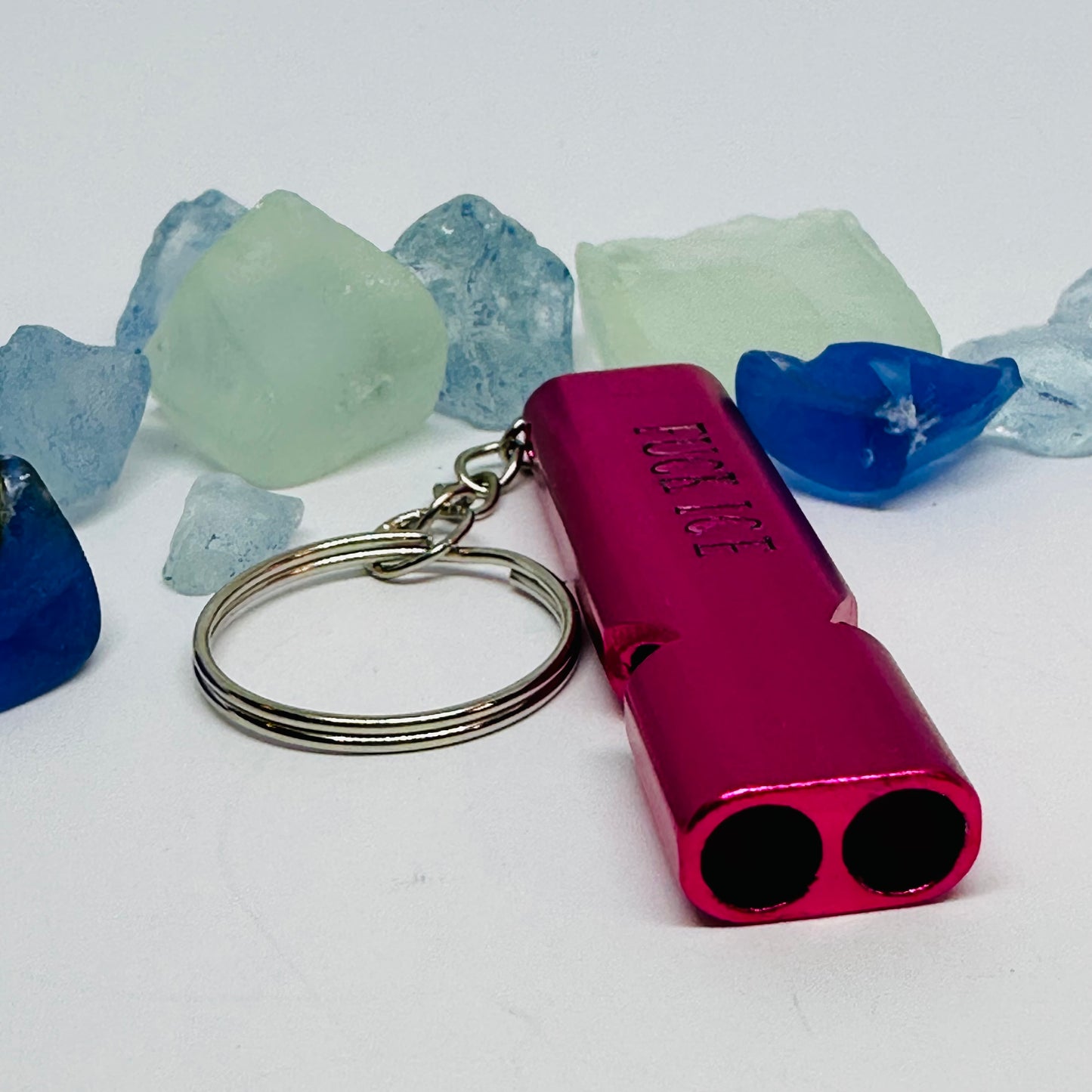 FUCK ICE | BE GOOD | Whistle | Protest Keychain | Safety Alarm | Political Activism Gift | Compact Emergency Accessory | Lady in the Pink Jacket