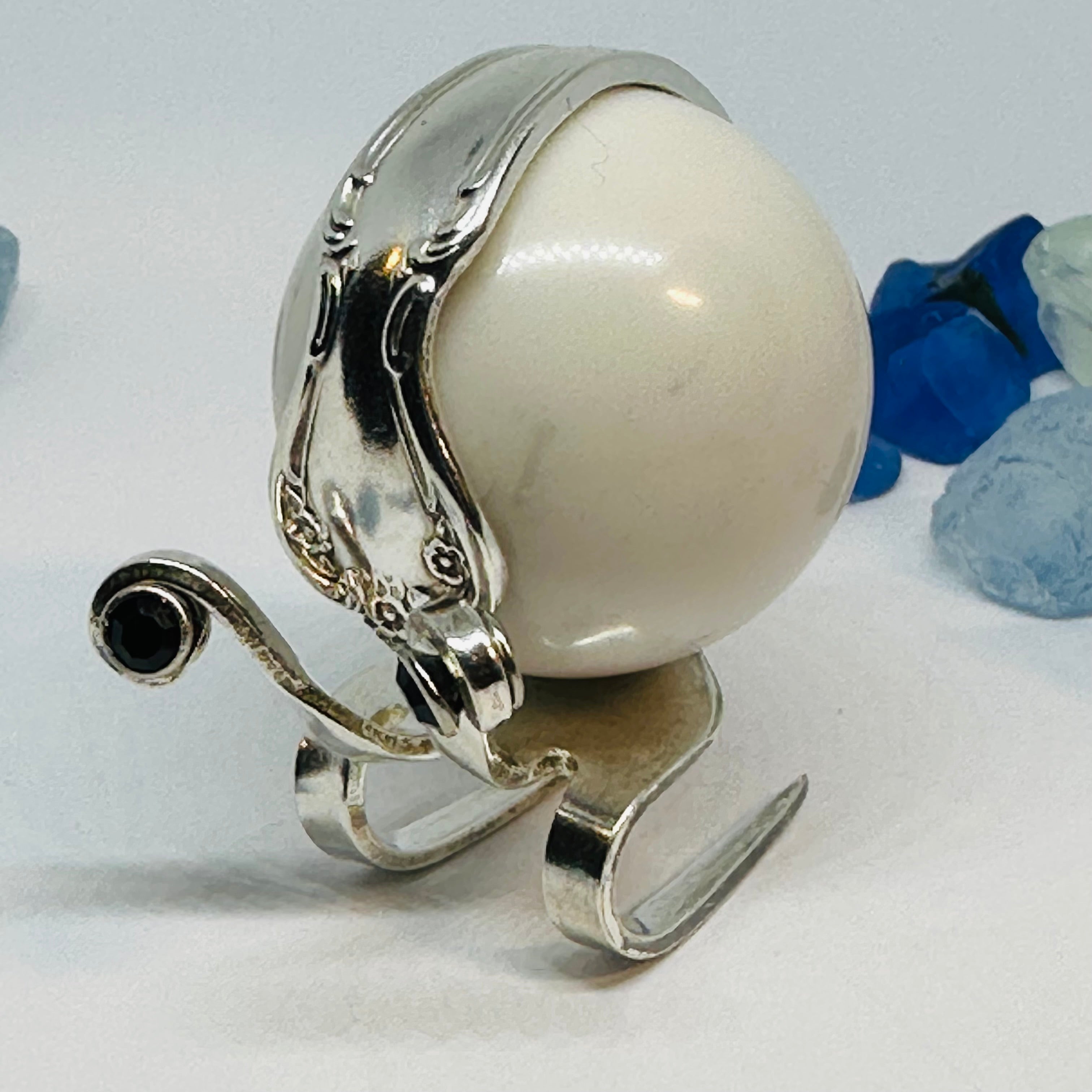 Handmade Snail Plant Decor | Billiard Ball & Vintage Silverware Fork ...