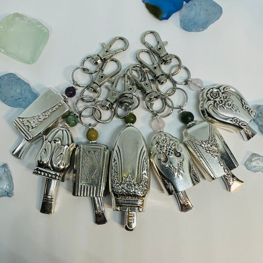 Fairy Bell Clip Vintage Silverware – Angel Bell with Gemstone