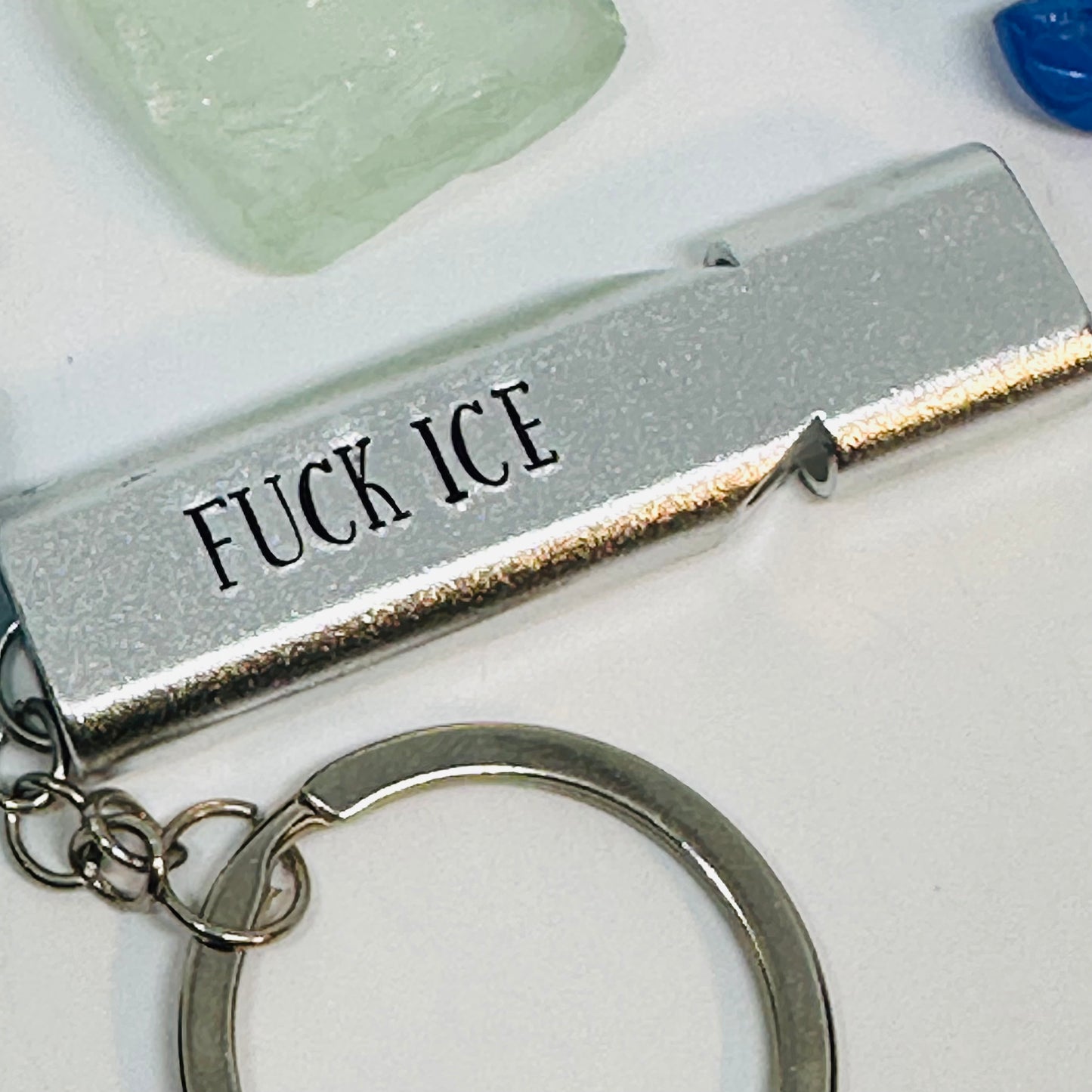 FUCK ICE | BE GOOD | Whistle | Protest Keychain | Safety Alarm | Political Activism Gift | Compact Emergency Accessory | Lady in the Pink Jacket