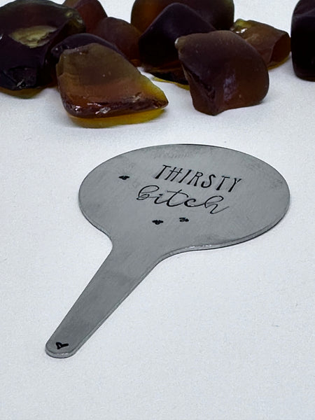 Plant Stake | Hand Stamped Stainless Steel | Adult Humor | Horticultural Gift | Plant Lover | Cactus Plant Accessory
