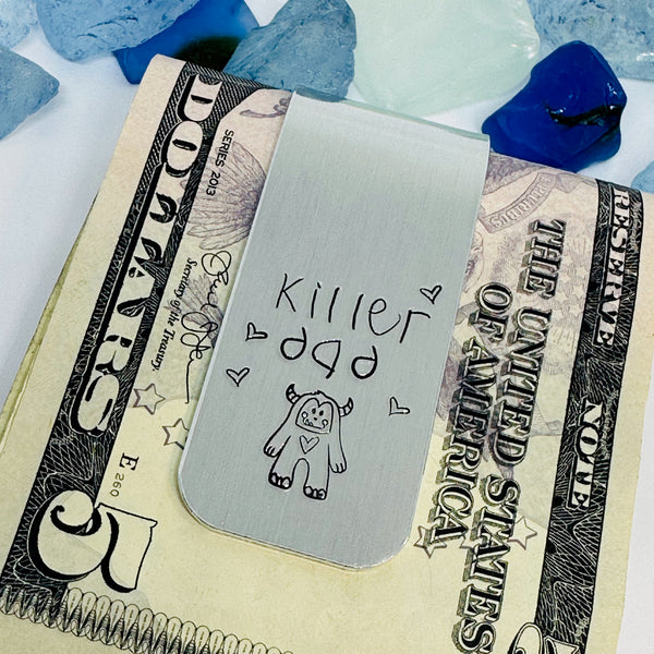 Dad Father Money Cash Clip - Hand Stamped Metal Money Clip - Father's Day Valentine's Day Groom Best Man Gift