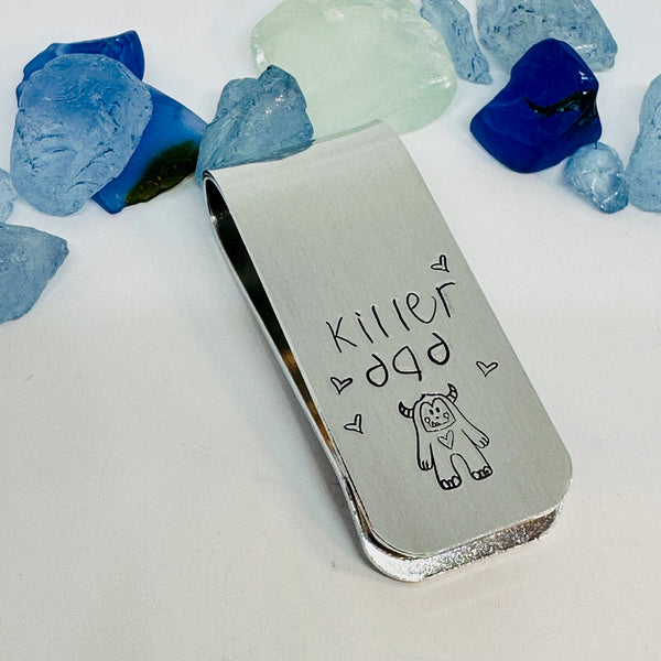 Dad Father Money Cash Clip - Hand Stamped Metal Money Clip - Father's Day Valentine's Day Groom Best Man Gift