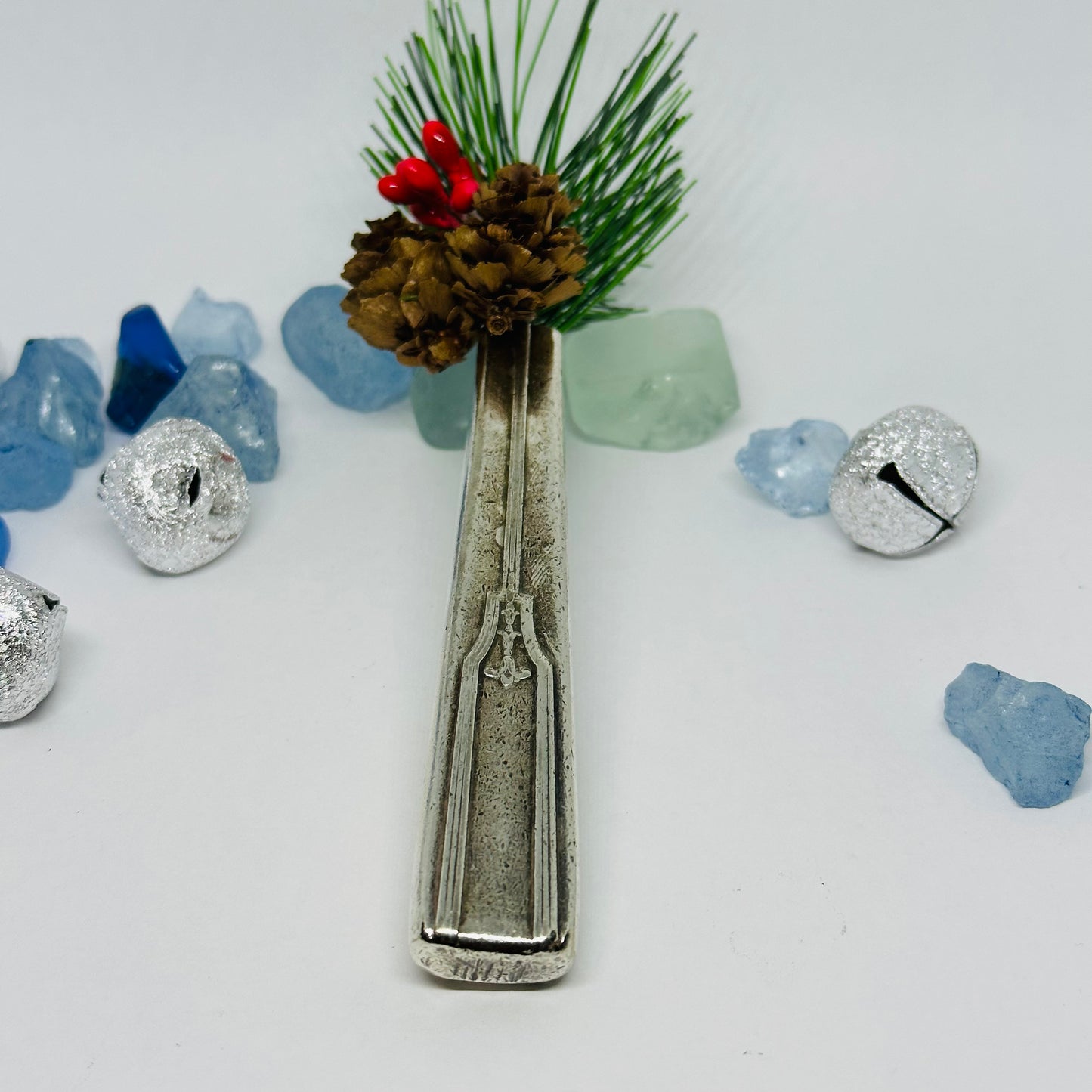 Vintage Silverware Magnetic Bud Vase | Silverplate Essential Oils Flowers | Up-Cycled Antique