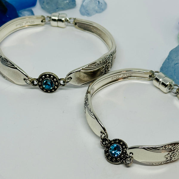 “First Love” with Charm 1847/1937 Spoon Bracelet | Vintage Silverware | International Silver | Up-Cycled | Silverware | Antique