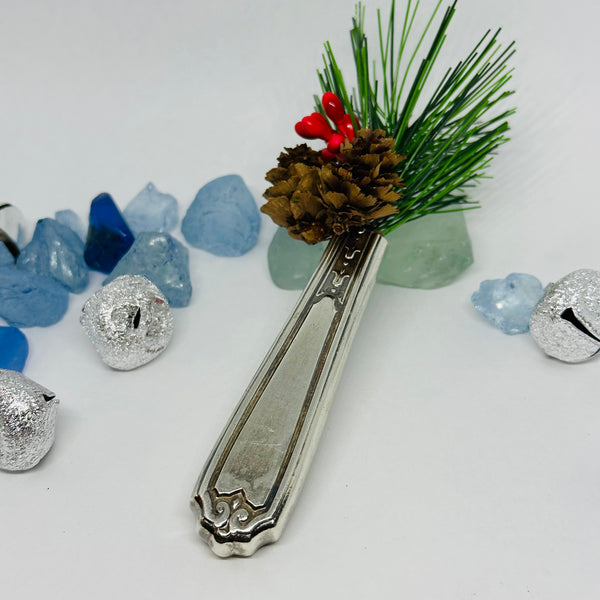 Vintage Silverware Magnetic Bud Vase | Silverplate Essential Oils Flowers | Up-Cycled Antique