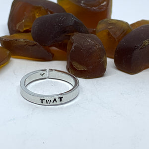 TWAT Stamped Metal Mini Stacking Adult Ring | Statement Jewelry | Today We’ll All Try
