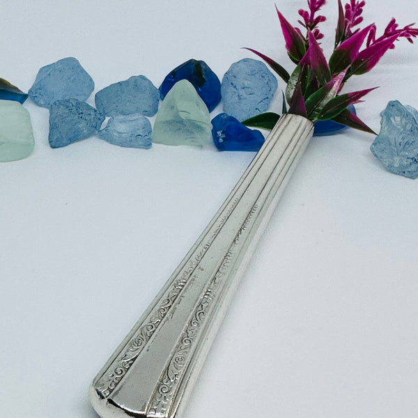 Vintage Silverware Magnetic Bud Vase | Silverplate Essential Oils Flowers | Up-Cycled Antique