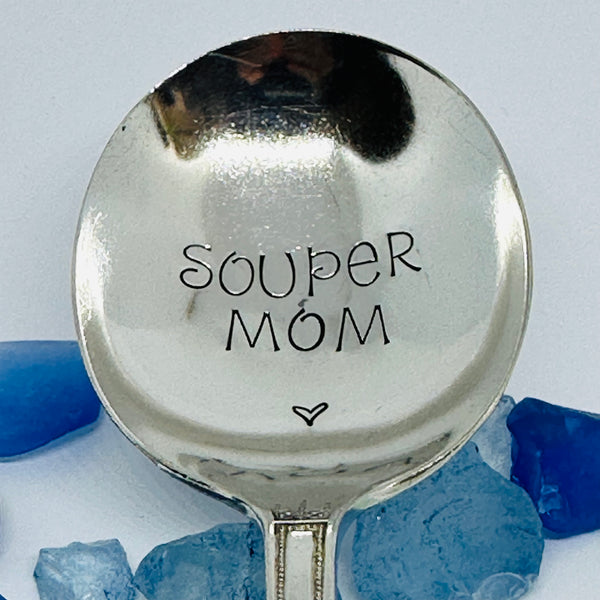 "Souper Mom" Vintage Silverplated Hand Stamped Spoon | Novelty | Mother's Day | Grandma Sister Aunt Daughter Gift