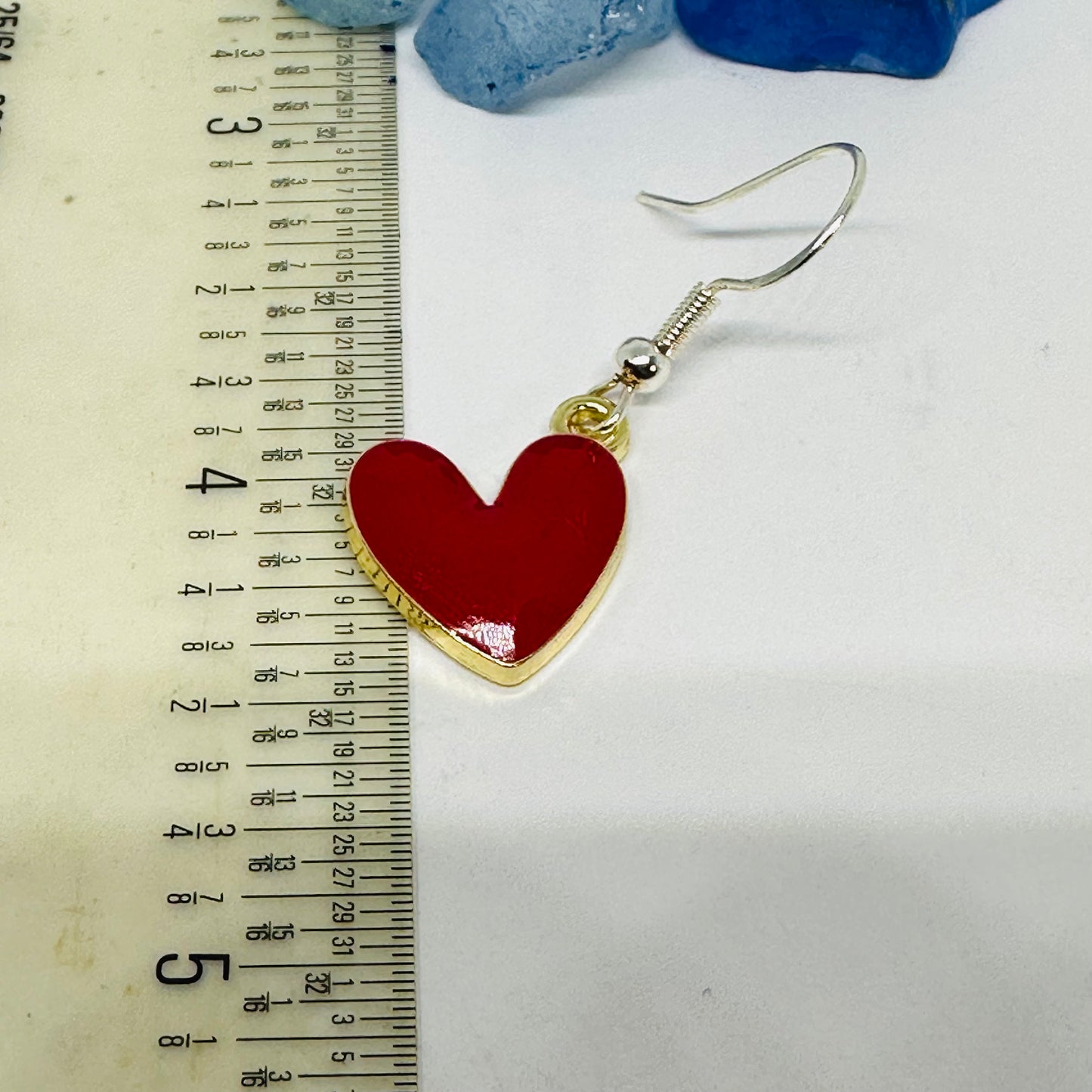 Enamel Heart Silver Wire Earrings | Colorful Hearts | Gifts for Her