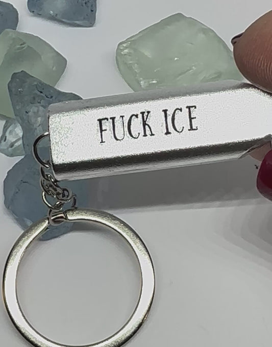 FUCK ICE | BE GOOD | Whistle | Protest Keychain | Safety Alarm | Political Activism Gift | Compact Emergency Accessory | Lady in the Pink Jacket