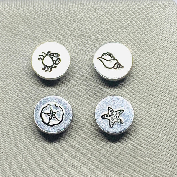 Beach Themes - Hand Stamped Super Strong Magnets