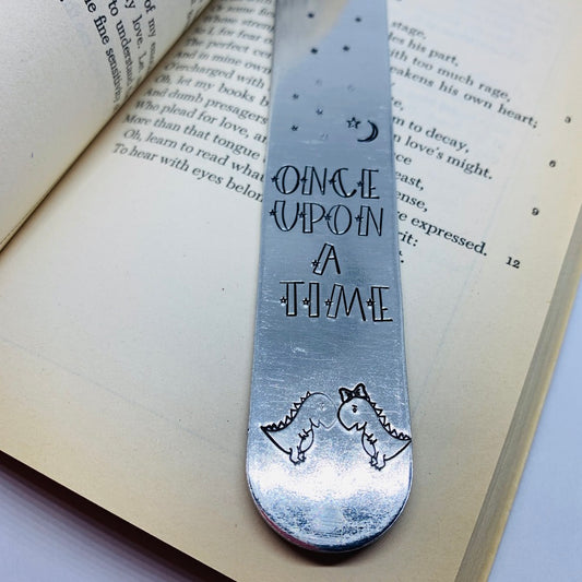 Once Upon a Time Dinos - Hand Stamped Bookmark