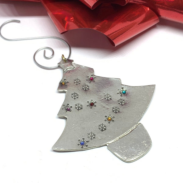 Swarovski Lights - Hand Stamped Ornament