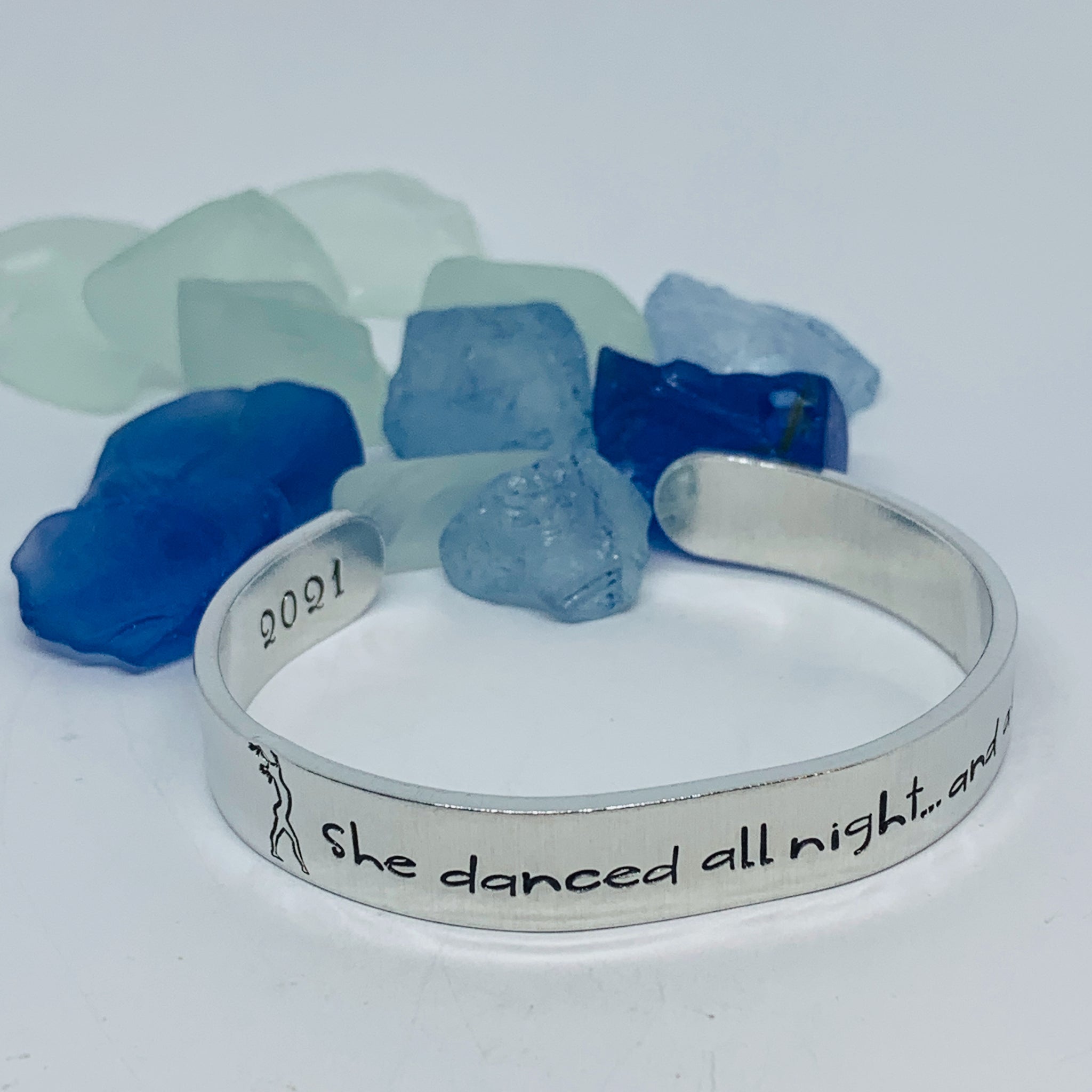 She danced all night ... and all the way home - Hand Stamped Metal Cuff Bracelet | Gift for Her | Ballerina Gift | Gift for Dancer